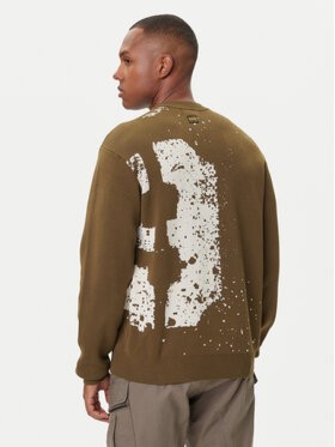 G-Star Raw Sweter Sprayed 89 D27772-D488 Zielony Relaxed Fit