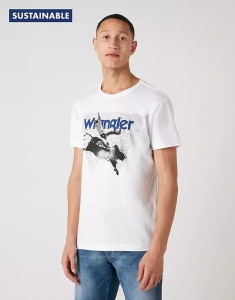 MĘSKI T-SHIRT WRANGLER SS PHOTO W TEE WHITE W7G7D3989 112131830