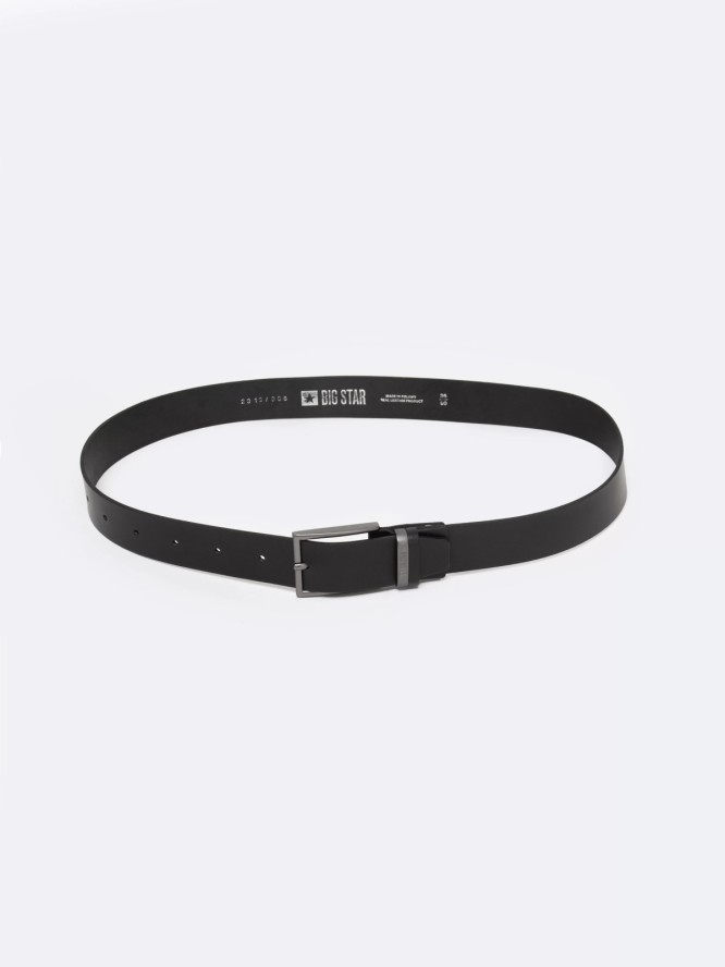 Pasek męski skórzany czarny 2316 906