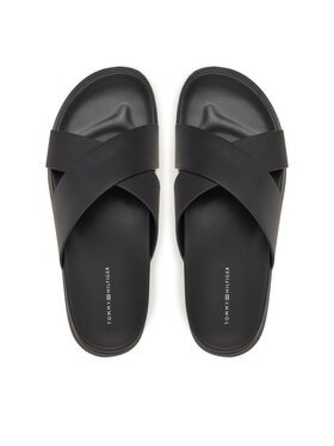 Tommy Hilfiger Klapki D Density Hilfiger Lth Cc Sand FM0FM05358 Czarny