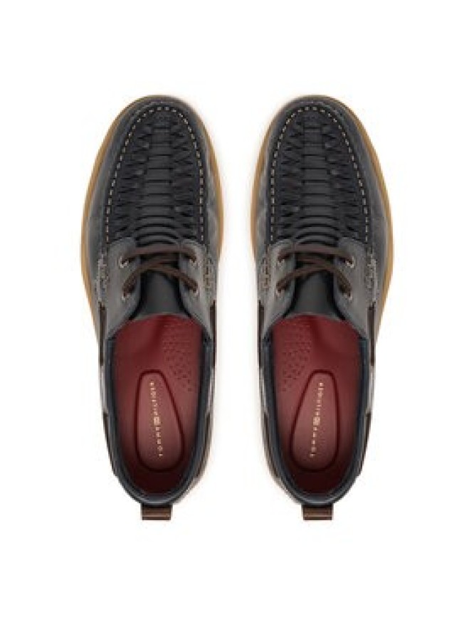 Tommy Hilfiger Półbuty Hilfiger Braided Lth Boat Shoe FM0FM05892 Granatowy