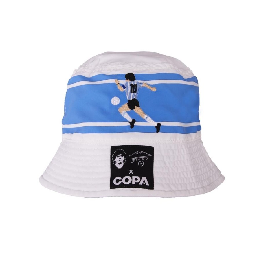 Kapelusz wędkarza dla dorosłych - Haft Maradona x COPA Argentyna - Niebieski