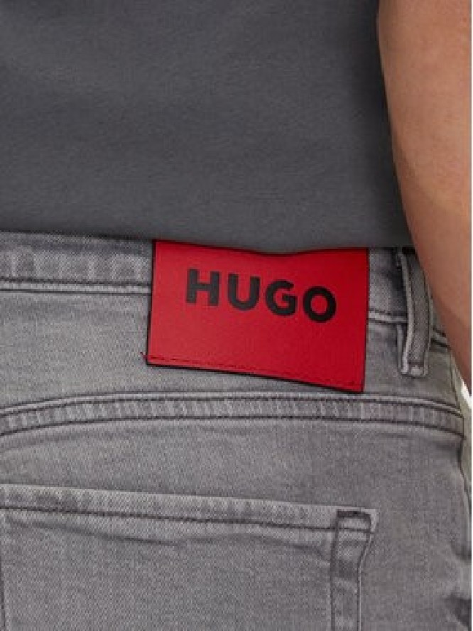 HUGO Szorty jeansowe 50537720 Szary Slim Fit