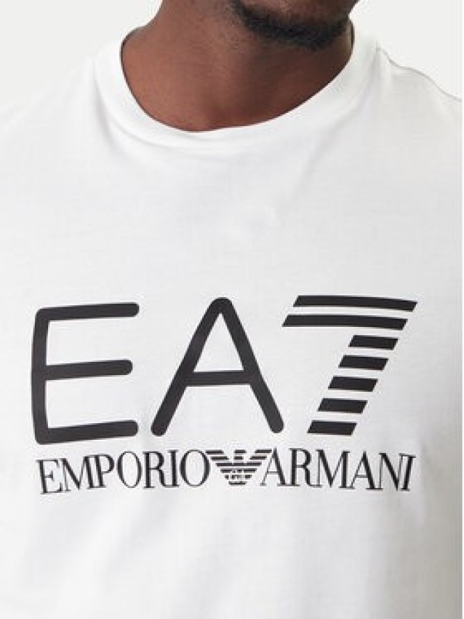 EA7 Emporio Armani T-Shirt 7M001412 AF22264 U0002 Biały Regular Fit