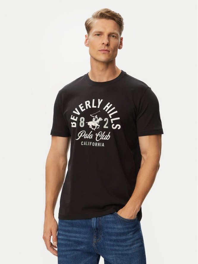 Beverly Hills Polo Club T-Shirt P-SS26M-TS1290 Czarny Regular Fit