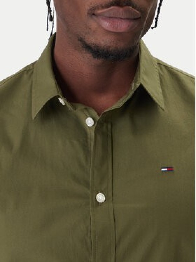 Tommy Jeans Koszula Original DM0DM04405 Zielony Slim Fit
