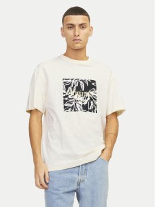 Jack & Jones T-Shirt Lafayette 12250436 Écru Relaxed Fit
