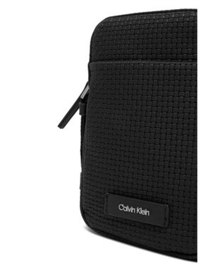 Calvin Klein Saszetka Embossed Woven Slim Reporter LV04D3221G Czarny