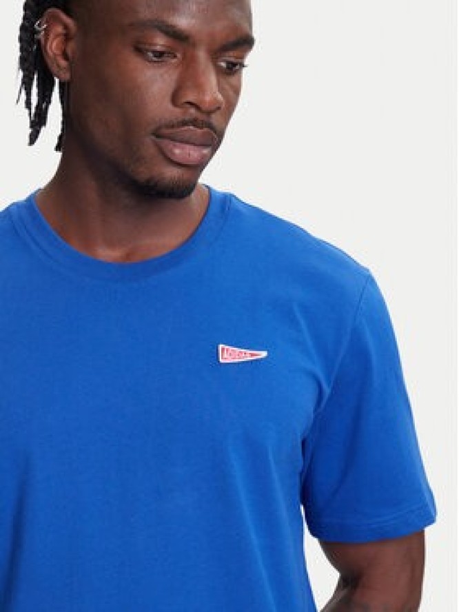 adidas T-Shirt Pennant Trim Graphic JL9227 Niebieski Regular Fit