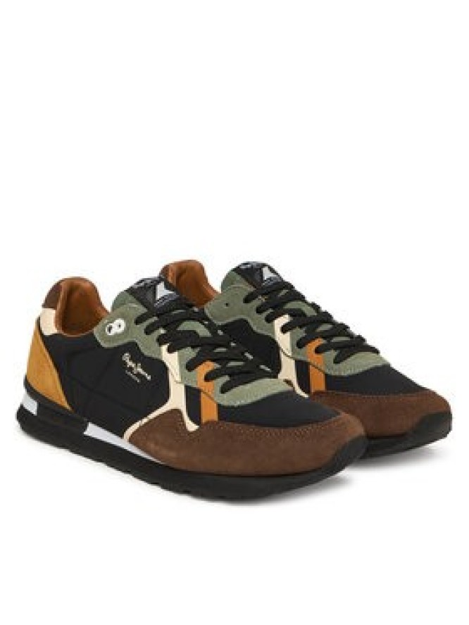 Pepe Jeans Sneakersy Brit Prints M PMS400002 Brązowy