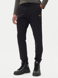 Aeronautica Militare Spodnie dresowe 252PF0872UF00459 Czarny Regular Fit