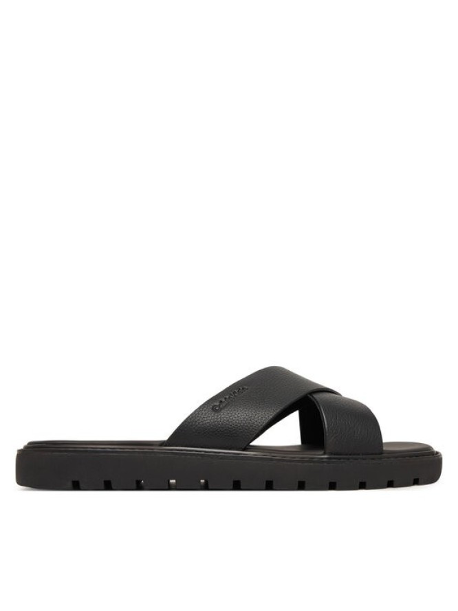 Calvin Klein Klapki Sq Molded Sandal Xcross Lth HM0HM02235 Czarny