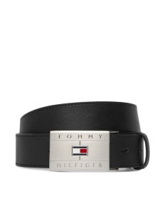 Tommy Hilfiger Pasek Th Flag Plaque Belt AM0AM14322 Czarny