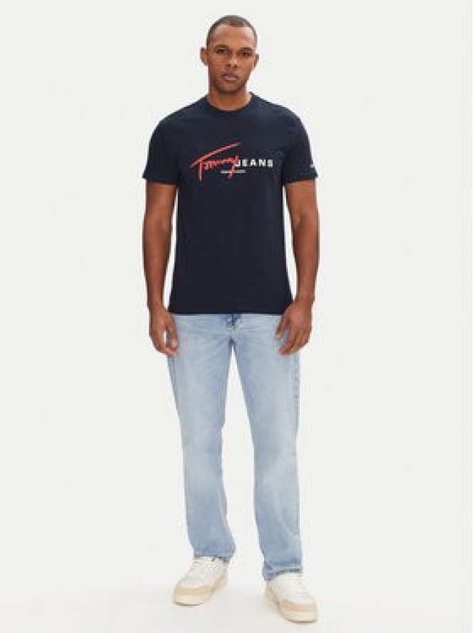 Tommy Jeans T-Shirt Signature Dna DM0DM20817 Granatowy Regular Fit