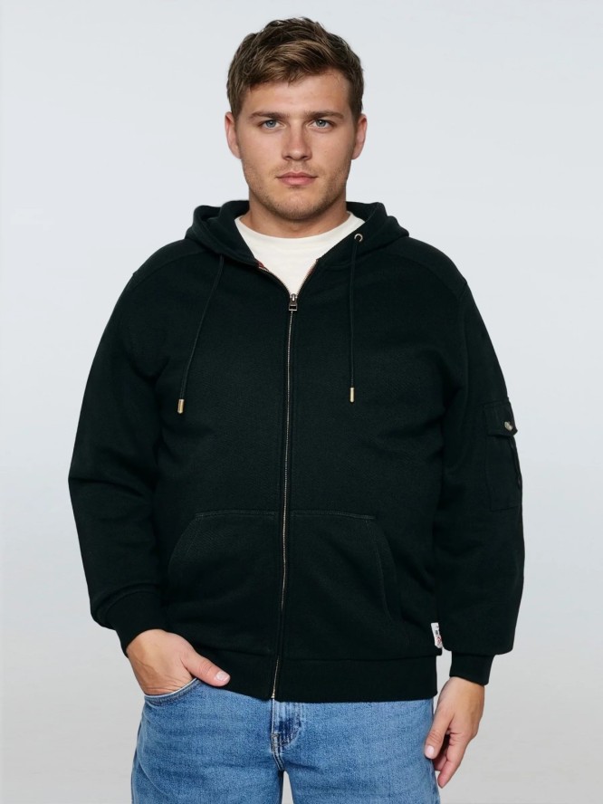 Bluza męska rozpinana z kapturem czarna Jagmur 906