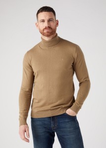 WRANGLER MĘSKA SWETER ROLL NECK KNIT LEAD GREY 112343113 W8D4016778