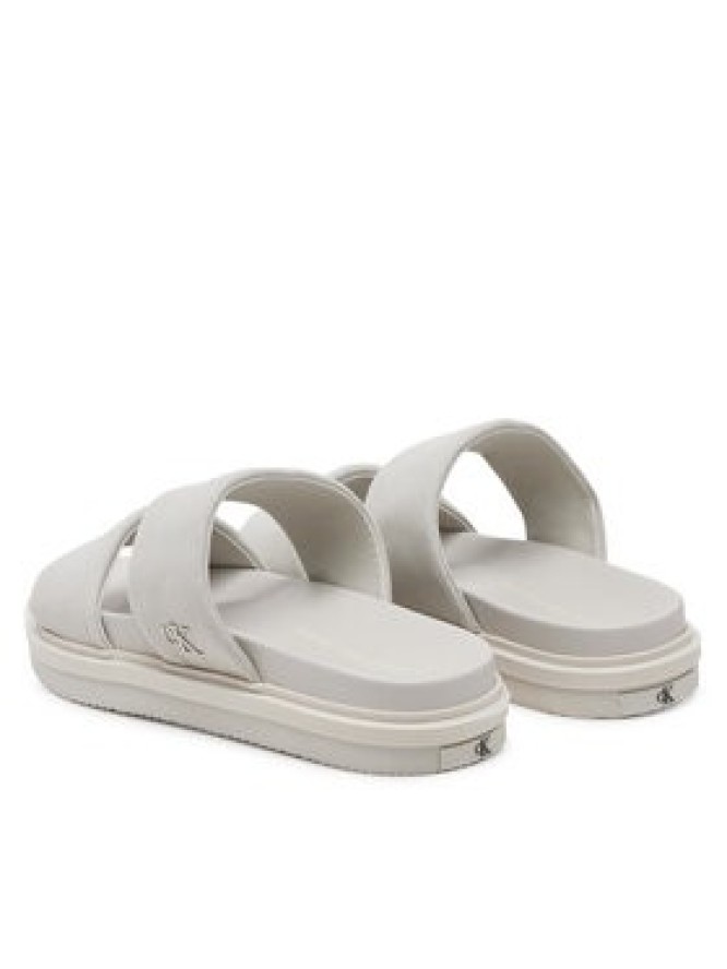 Calvin Klein Jeans Klapki Flat Molded Dbl Bar Sandal Cv YM0YM01222 Szary