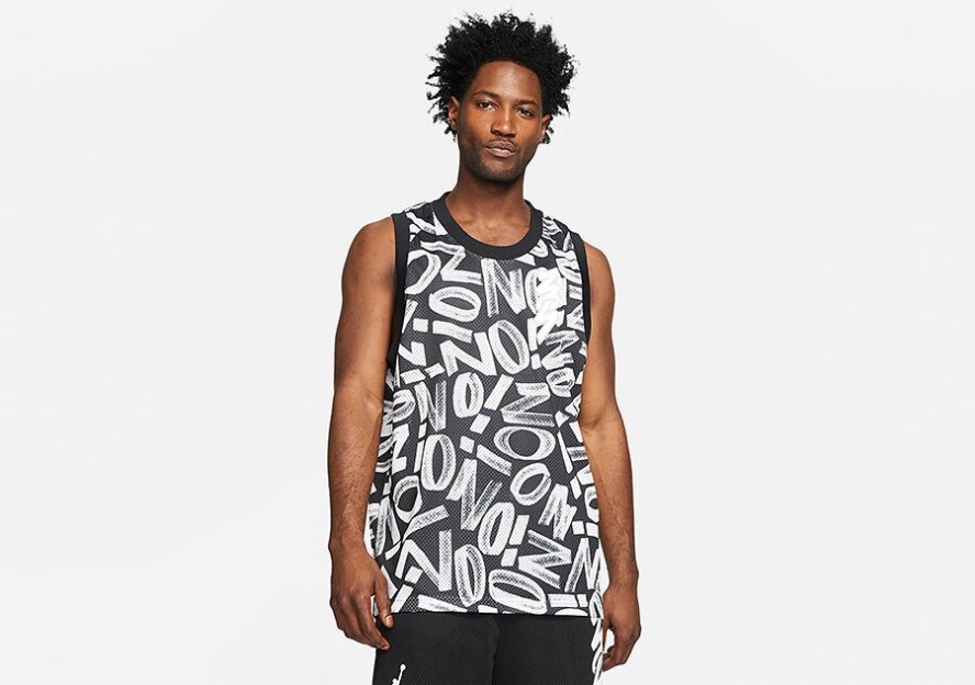 Koszulka męska nike air jordan zion dri-fit printed jersey black