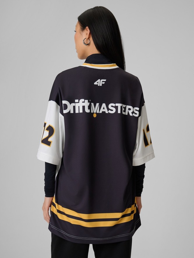 4F T-shirt loose z nadrukiem uniseks 4F x Drift Masters - biały S/M
