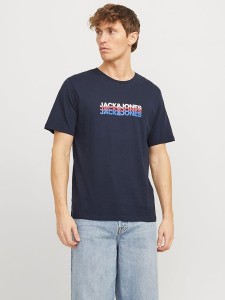 Jack & Jones Koszulka "Cyber" w kolorze granatowym rozmiar: M
