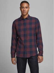 Jack & Jones Koszula 12181602 Granatowy Slim Fit