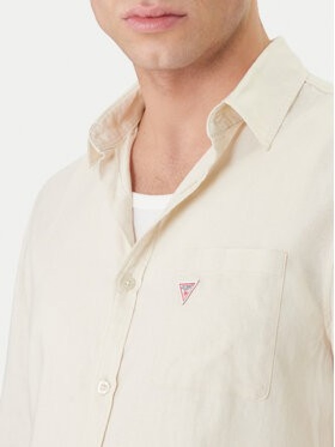 Guess Koszula F6GH06 WG3L0 Beżowy Regular Fit