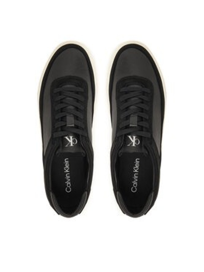 Calvin Klein Sneakersy Basket Cupsole Laceup Lth-Nu YM0YM01354 Czarny