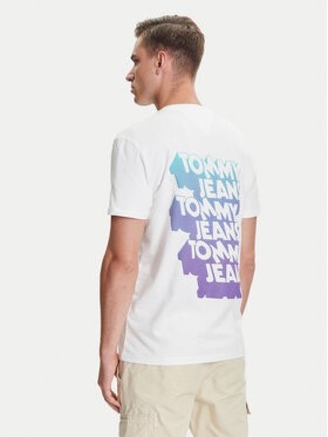 Tommy Jeans T-Shirt Stack Backprint DM0DM21589 Biały Regular Fit