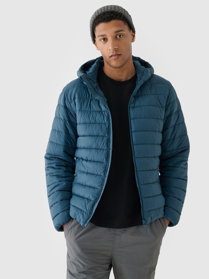 4F Kurtka puchowa z syntetycznym wypełnieniem męska - morska S