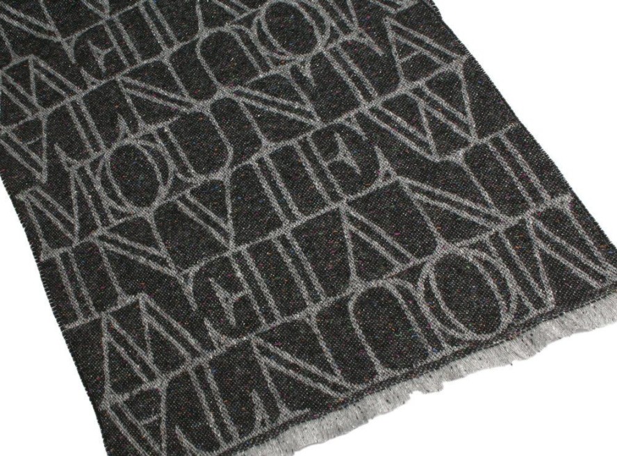 Szalik Szary, Wzór Geometryczny, Wełna z Kaszmirem, Ciepły, Męski -V. Fraas