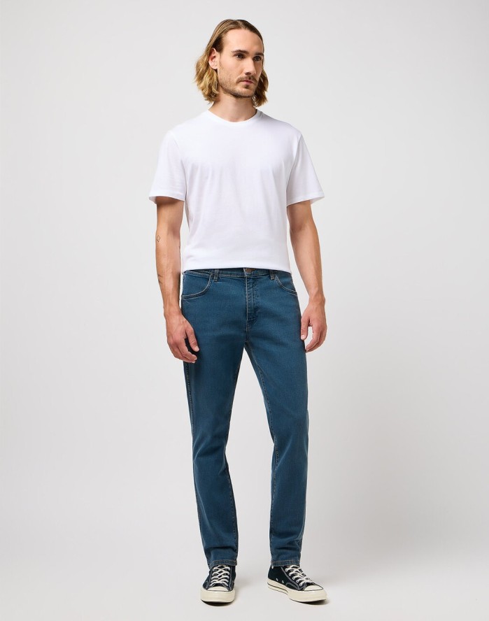 WRANGELR LARSTON MĘSKIE SPODNIE JEANSOWE JEANSY DŻINSY STORMY WASH 112360394 W18S017437