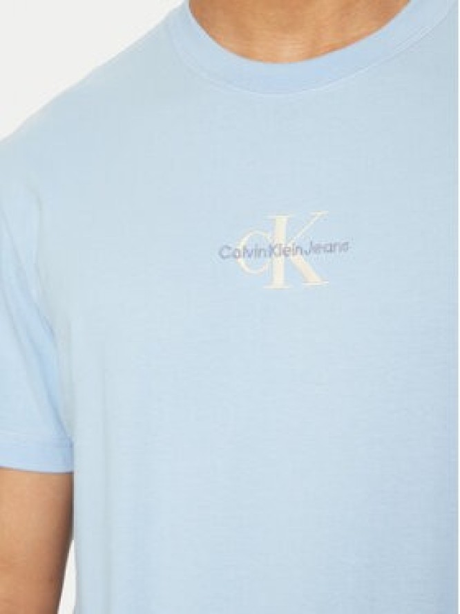 Calvin Klein Jeans T-Shirt Monologo J30J325649 Błękitny Regular Fit