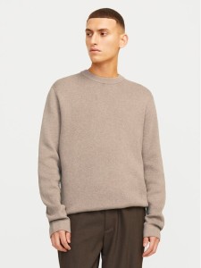 Jack & Jones Sweter Milano 12259666 Szary Relaxed Fit