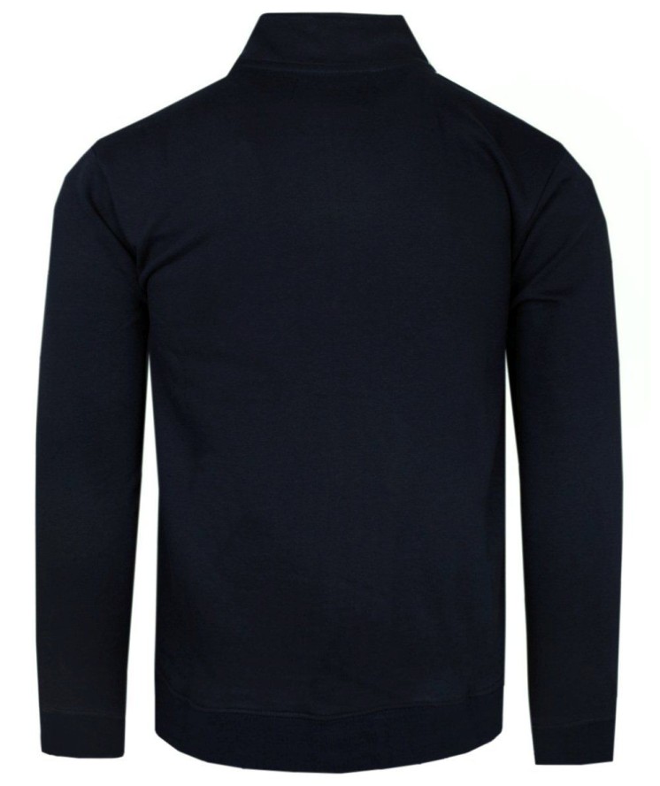 Wygodna Bluza - Pako Jeans - Rozpinany Kołnierz - Granatowa