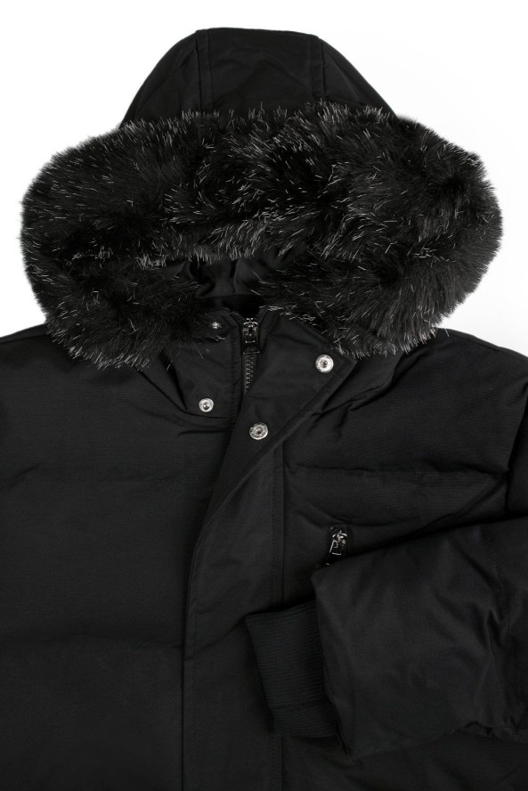 Zimowa, Ocieplana Kurtka z Kapturem - Brave Soul - Czarna