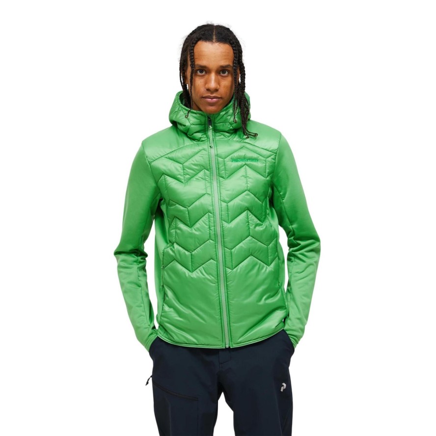 Kurtka Peak Performance męska Elevate Liner Hybrid Hood Jacket zielona - XL