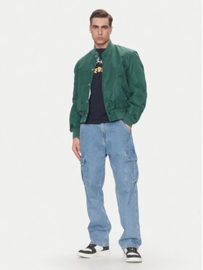 Schott NYC Kurtka bomber Sporting Zielony Oversize