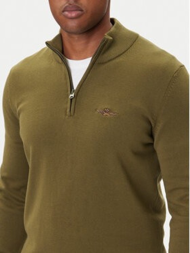 Aeronautica Militare Sweter 252MA1578UL00506 Zielony Regular Fit