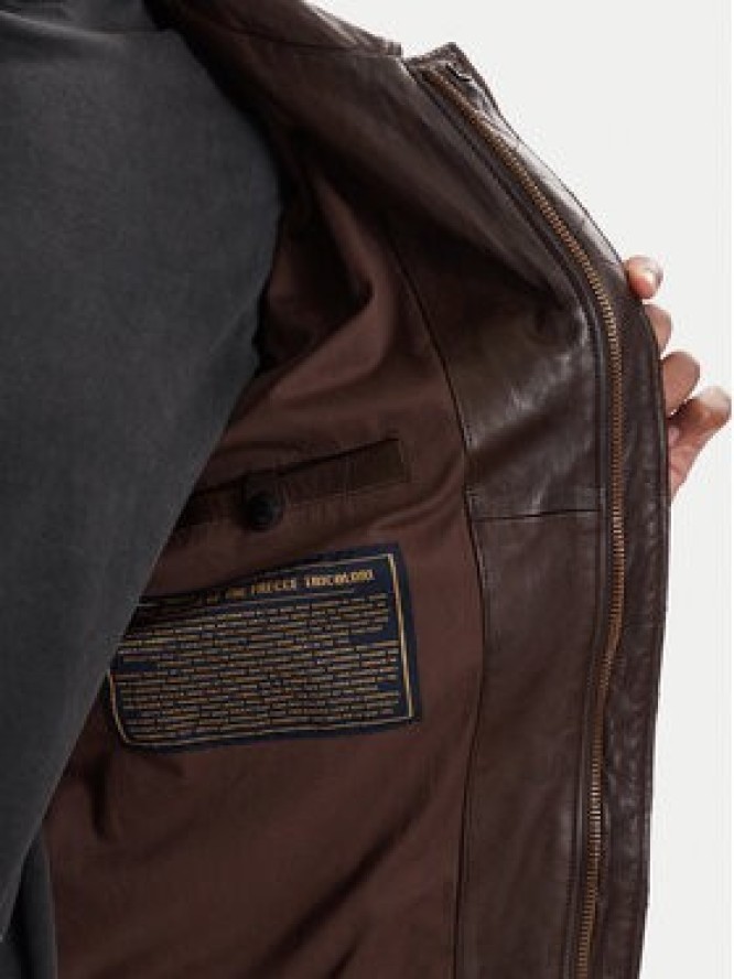 Aeronautica Militare Kurtka skórzana 261PN5058U100839 Brązowy Regular Fit