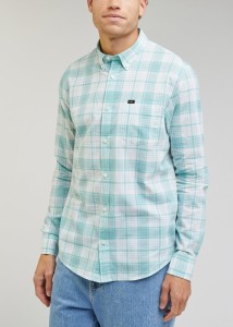 LEE BUTTON DOWN MĘSKA KOSZULA MATERIAŁOWA DUSTY JADE L880BA41 112330673