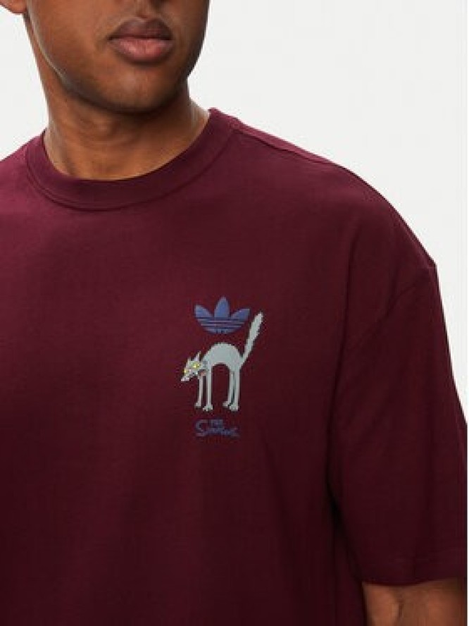 adidas T-Shirt Snowball Graphic LG5065 Bordowy Oversize