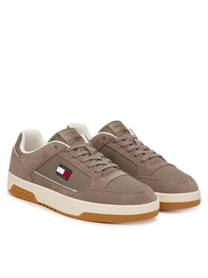 Tommy Jeans Sneakersy Canvas Leather Cupsole Trainers EM0EM01680 Brązowy