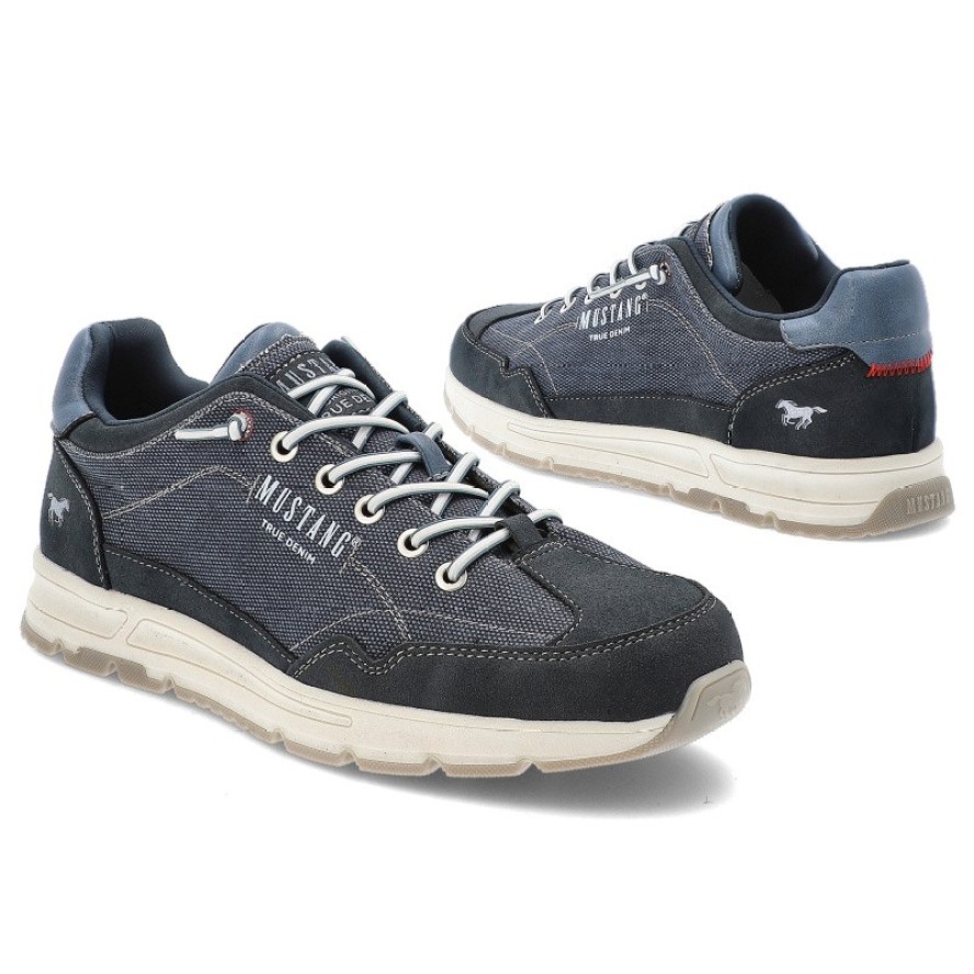 Granatowe Półbuty Mustang Modne Obuwie Męskie