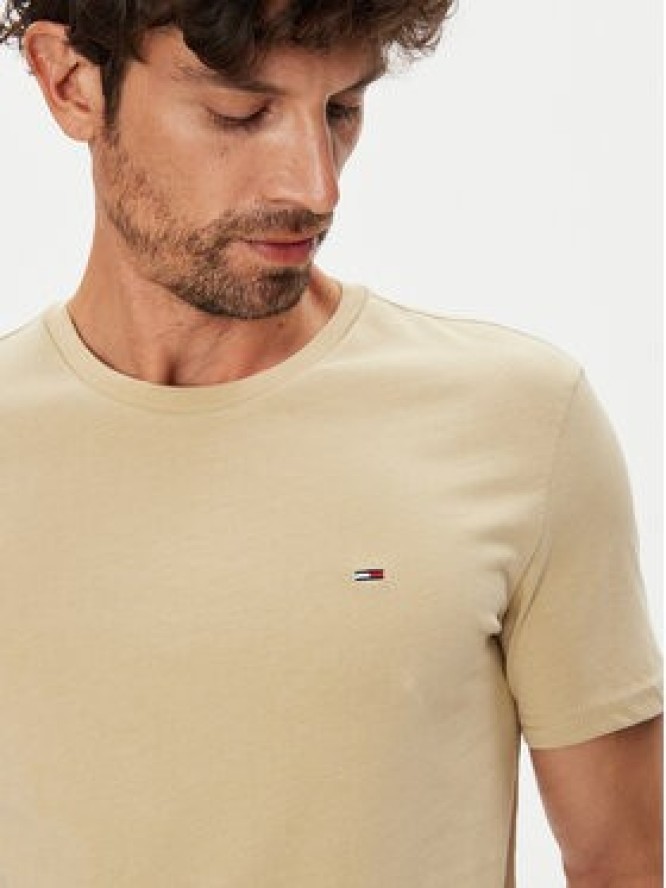 Tommy Jeans T-Shirt Jaspe DM0DM20363 Beżowy Slim Fit