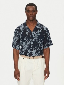 Tommy Hilfiger Koszula Bowling Shirt Print UM0UM03227 Granatowy Regular Fit