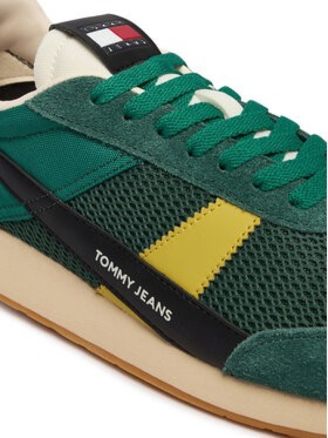 Tommy Jeans Sneakersy Retro Runner Archive Open Mesh EM0EM01715 Zielony