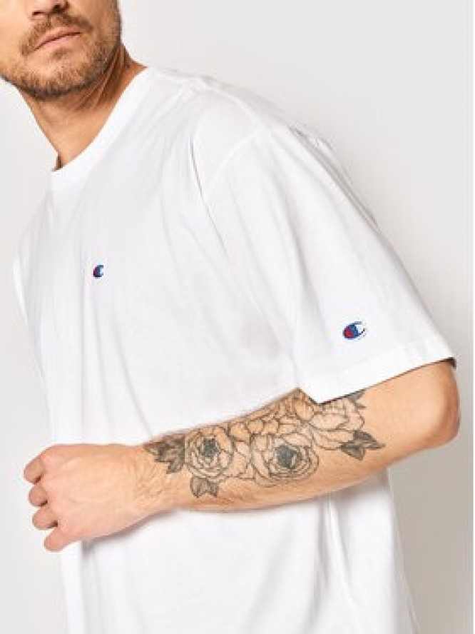 Champion T-Shirt Small C Logo 216548 Biały Muscle Fit