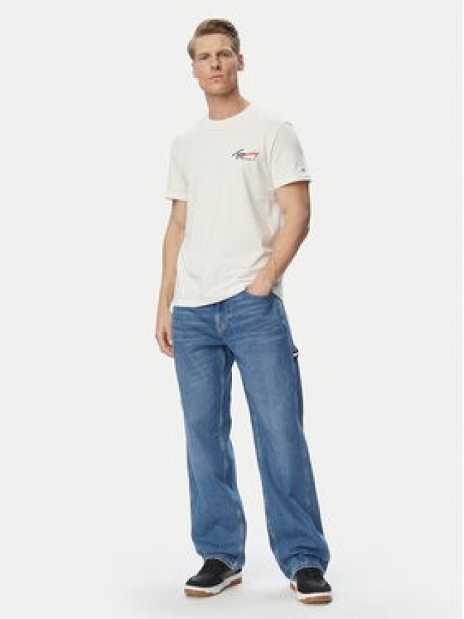 Tommy Jeans T-Shirt DM0DM22538 Biały Slim Fit