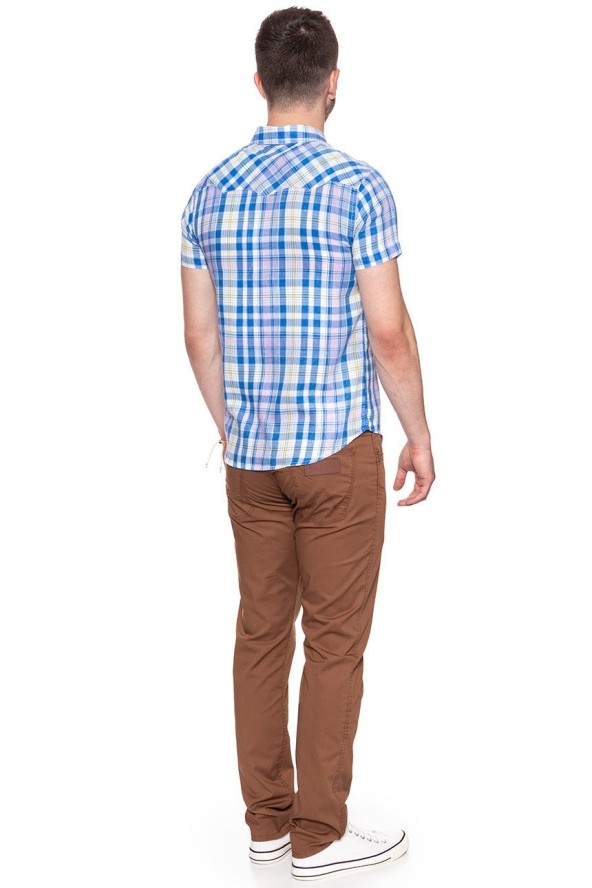 KOSZULA MĘSKA KRÓTKI RĘKAW WRANGLER SS WESTERN SHIRT TURKISH SEA W5A246D86 112130000