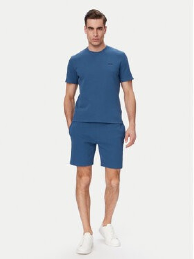 BOSS T-Shirt Waffle 50535892 Niebieski Regular Fit